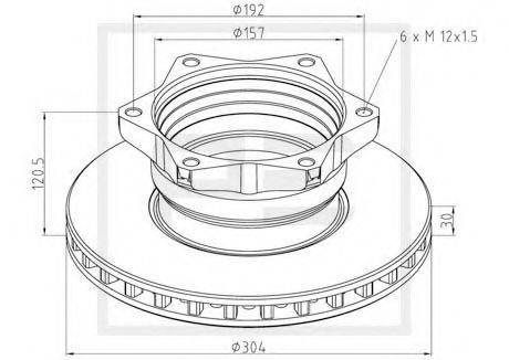 PE AUTOMOTIVE 01665100A гальмівний диск