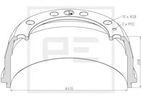 PE AUTOMOTIVE 14610200A Гальмівний барабан