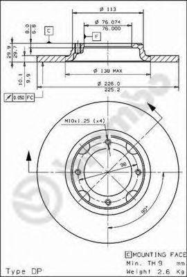 BREMBO 08441410 гальмівний диск