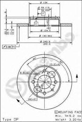 BREMBO 08491720 гальмівний диск