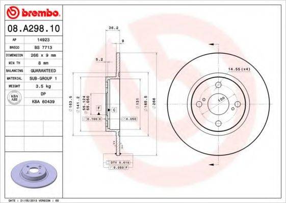 BREMBO 08A29810 гальмівний диск