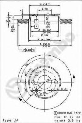 BREMBO 09309011 гальмівний диск