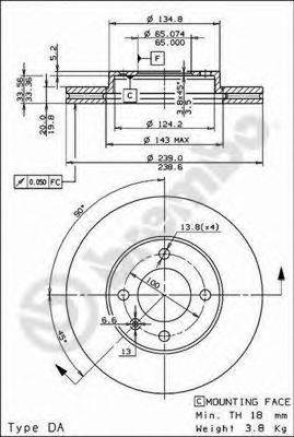 BREMBO 09476514 гальмівний диск