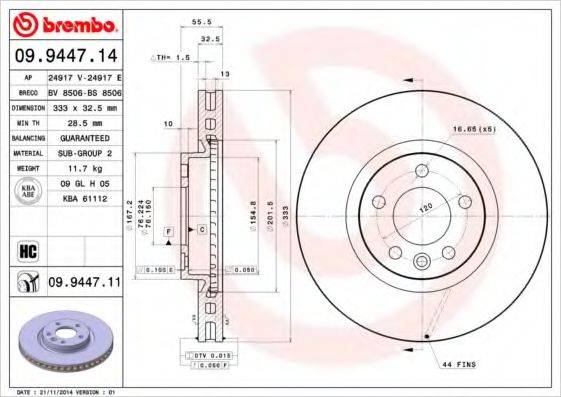 BREMBO 09944711 гальмівний диск