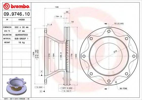 BREMBO 09974610 гальмівний диск