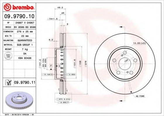 BREMBO 09979010 гальмівний диск