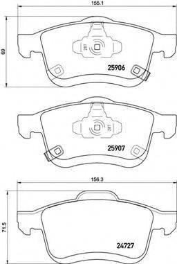 BREMBO P23156 Комплект гальмівних колодок, дискове гальмо