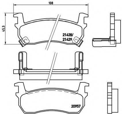 BREMBO P56057 Комплект гальмівних колодок, дискове гальмо