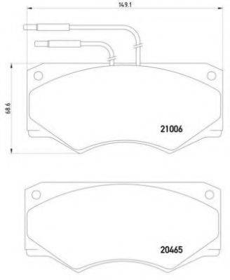 BREMBO PA6002 Комплект гальмівних колодок, дискове гальмо