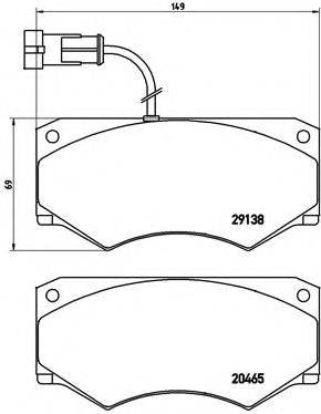 BREMBO PA6016 Комплект гальмівних колодок, дискове гальмо