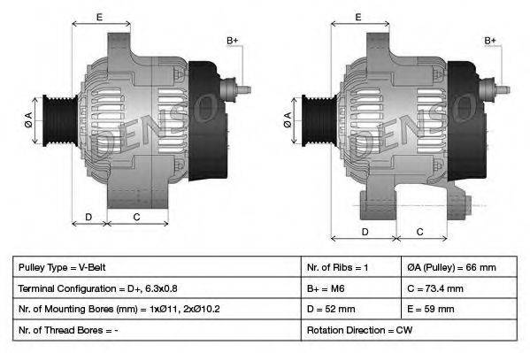 DENSO DAN616 Генератор