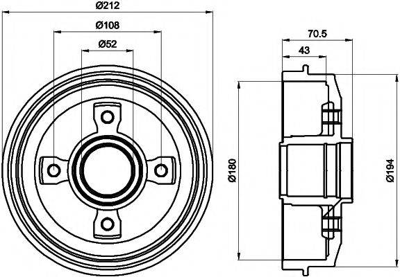 MINTEX MBD028 Гальмівний барабан