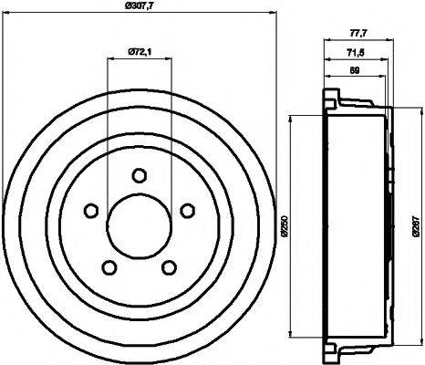 MINTEX MBD185 Гальмівний барабан