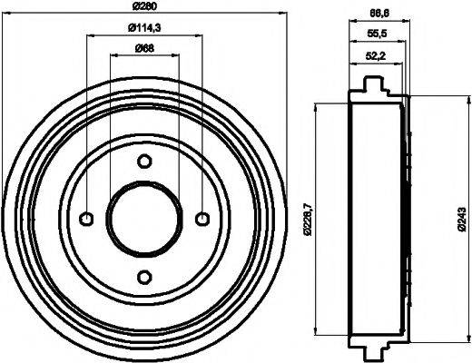 MINTEX MBD178 Гальмівний барабан