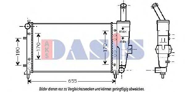 AKS DASIS 080069N Радіатор, охолодження двигуна