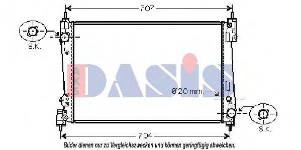 AKS DASIS 082038N Радіатор, охолодження двигуна