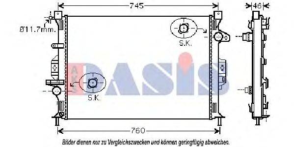 AKS DASIS 092027N Радіатор, охолодження двигуна