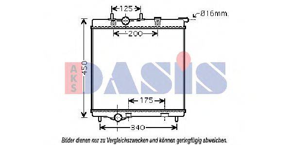 AKS DASIS 160019N Радіатор, охолодження двигуна