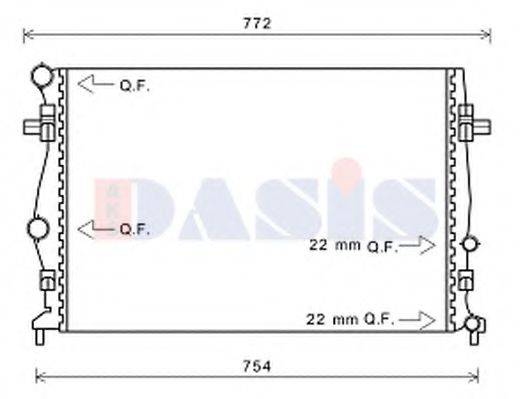 AKS DASIS 480092N Радіатор, охолодження двигуна