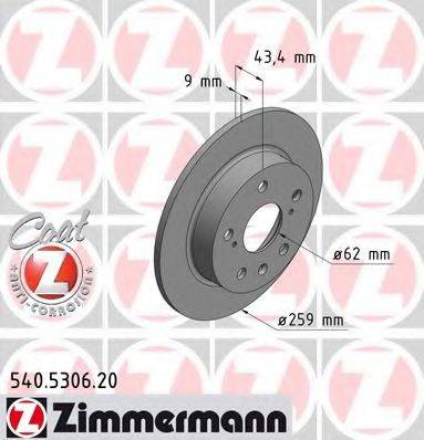 ZIMMERMANN 540530620 гальмівний диск