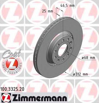 ZIMMERMANN 100332520 гальмівний диск