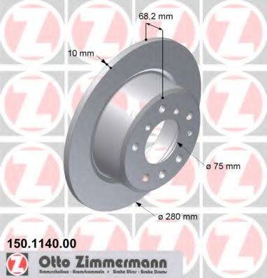 ZIMMERMANN 150114000 гальмівний диск