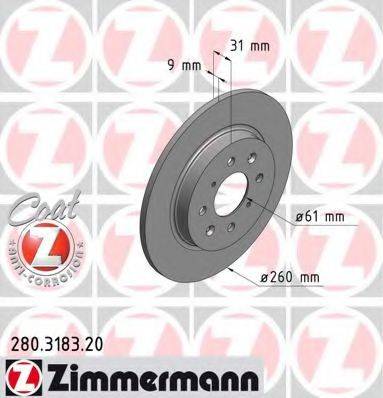 ZIMMERMANN 280318320 гальмівний диск