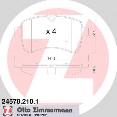 ZIMMERMANN 245702101 Комплект гальмівних колодок, дискове гальмо