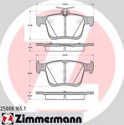 ZIMMERMANN 250081651 Комплект гальмівних колодок, дискове гальмо