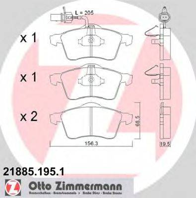 ZIMMERMANN 218851951 Комплект гальмівних колодок, дискове гальмо