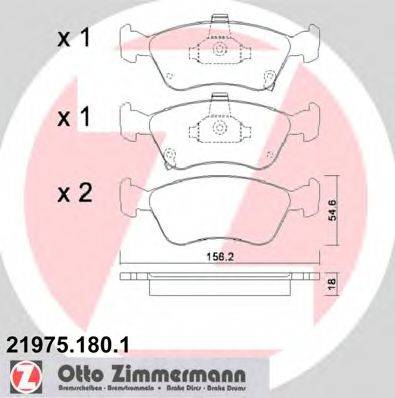 ZIMMERMANN 219751801 Комплект гальмівних колодок, дискове гальмо