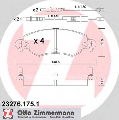 ZIMMERMANN 232761751 Комплект гальмівних колодок, дискове гальмо