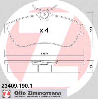 ZIMMERMANN 234091901 Комплект гальмівних колодок, дискове гальмо