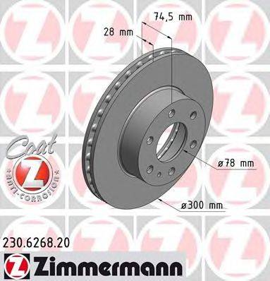 ZIMMERMANN 230626820 гальмівний диск