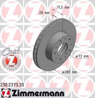 ZIMMERMANN 230237320 гальмівний диск