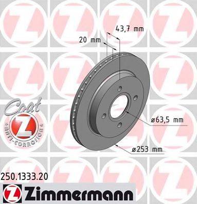 ZIMMERMANN 250133320 гальмівний диск