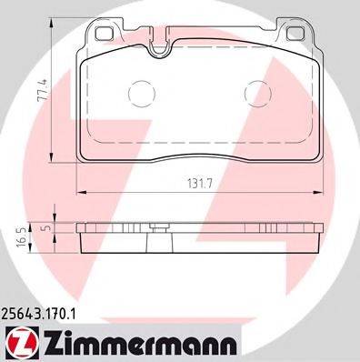 ZIMMERMANN 256431701 Комплект гальмівних колодок, дискове гальмо