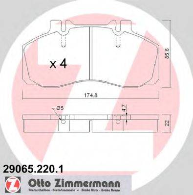 ZIMMERMANN 290652201 Комплект гальмівних колодок, дискове гальмо