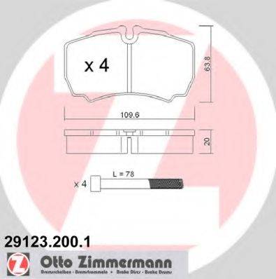 ZIMMERMANN 291232001 Комплект гальмівних колодок, дискове гальмо