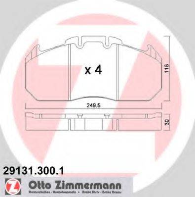 ZIMMERMANN 291313001 Комплект гальмівних колодок, дискове гальмо