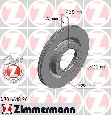 ZIMMERMANN 470661820 гальмівний диск