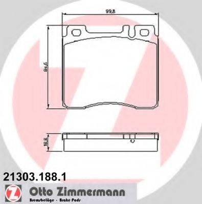 ZIMMERMANN 213031881 Комплект гальмівних колодок, дискове гальмо