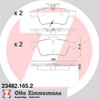 ZIMMERMANN 234821652 Комплект гальмівних колодок, дискове гальмо