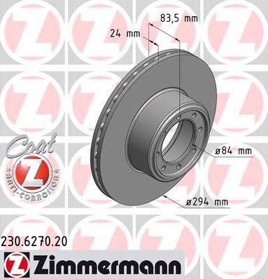 ZIMMERMANN 230627020 гальмівний диск