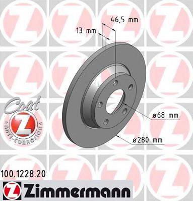 ZIMMERMANN 100122820 гальмівний диск