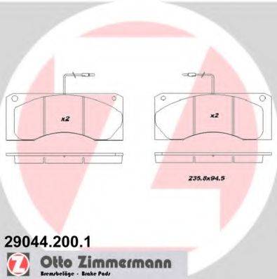 ZIMMERMANN 290442001 Комплект гальмівних колодок, дискове гальмо