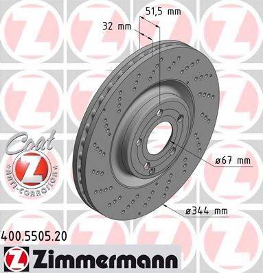 ZIMMERMANN 400550520 гальмівний диск