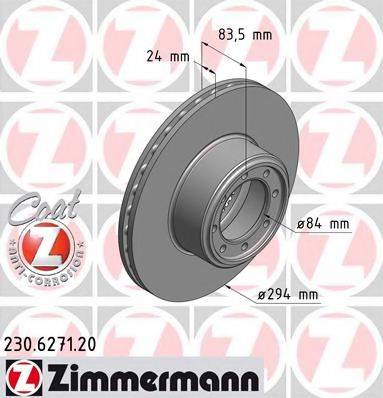 ZIMMERMANN 230627120 гальмівний диск