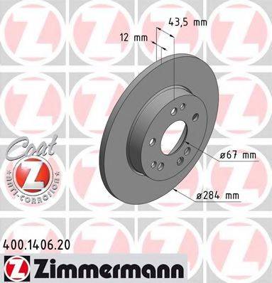 ZIMMERMANN 400140620 гальмівний диск