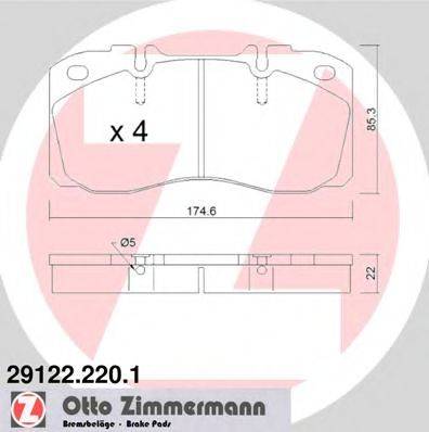 ZIMMERMANN 291222201 Комплект гальмівних колодок, дискове гальмо